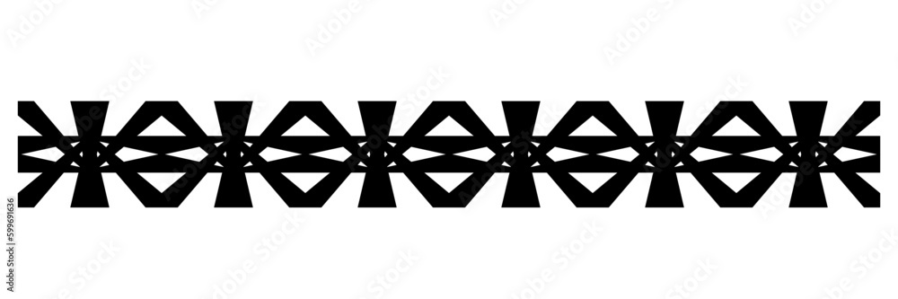 Geometric pattern design - Intricate, decorative and ornamental illustration in black and white
