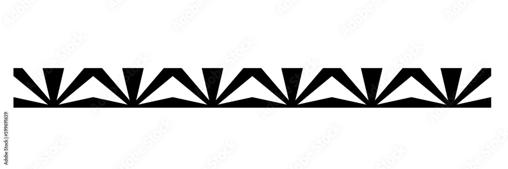 Geometric pattern design - Intricate, decorative and ornamental illustration in black and white