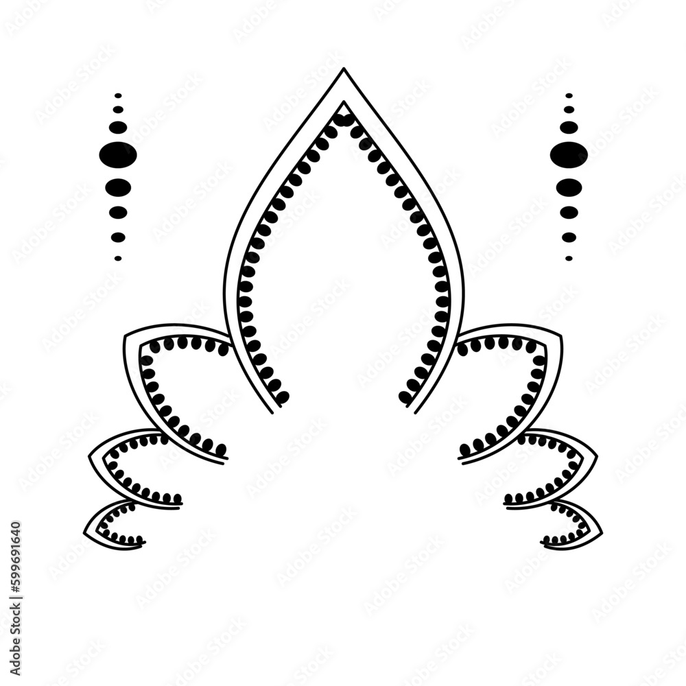 Geometric pattern design - Intricate, decorative and ornamental illustration in black and white
