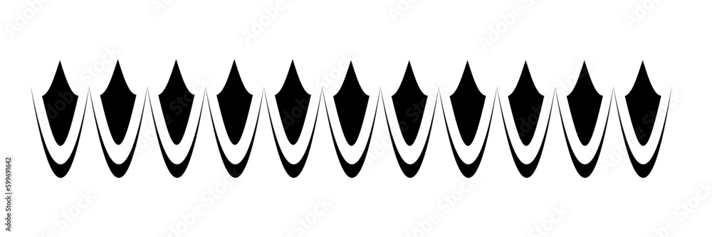 Geometric pattern design - Intricate, decorative and ornamental illustration in black and white