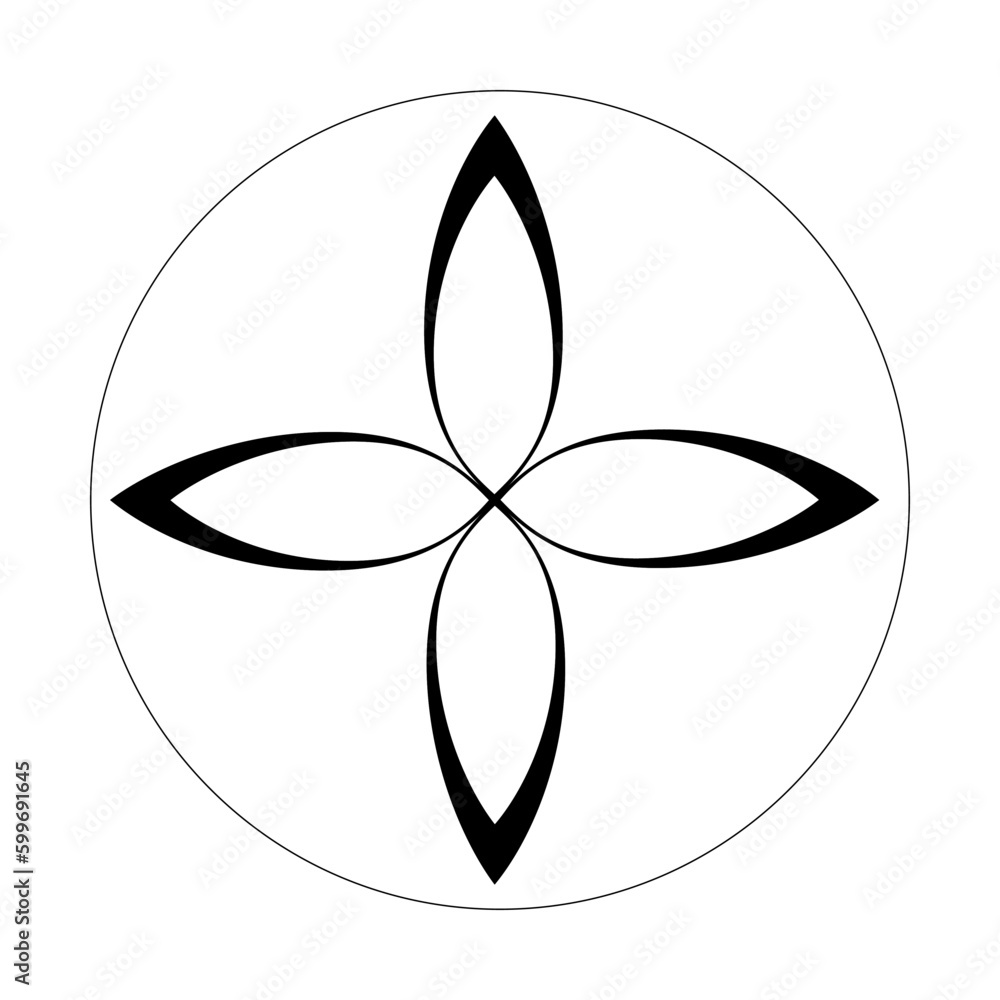 Geometric pattern design - Intricate, decorative and ornamental illustration in black and white