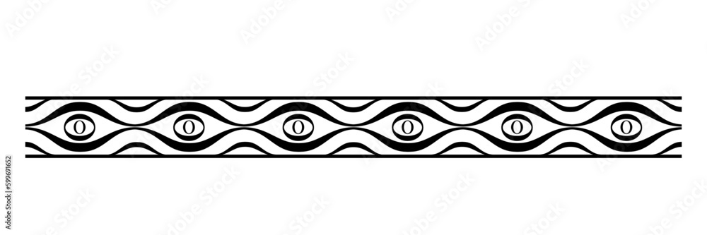 Geometric pattern design - Intricate, decorative and ornamental illustration in black and white