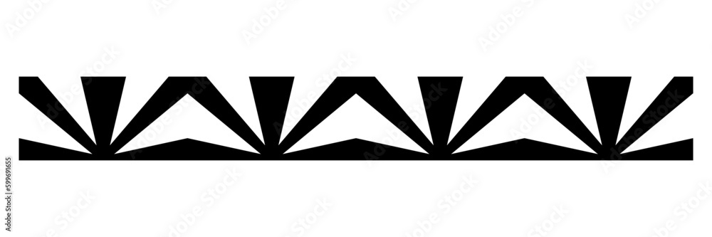 Geometric pattern design - Intricate, decorative and ornamental illustration in black and white