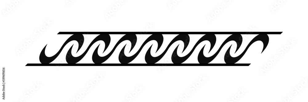Geometric pattern design - Intricate, decorative and ornamental illustration in black and white