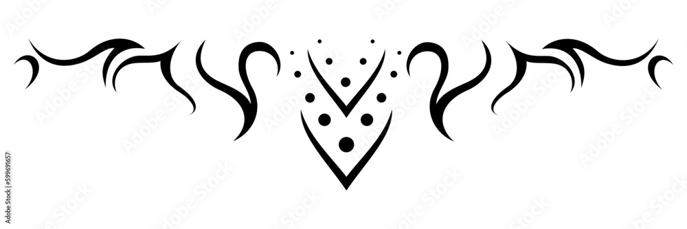 Geometric pattern design - Intricate, decorative and ornamental illustration in black and white