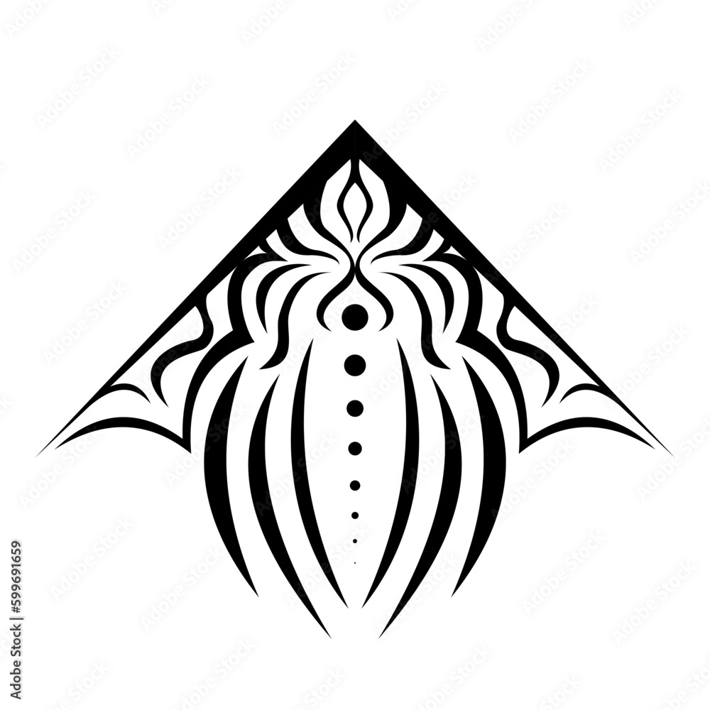 Geometric pattern design - Intricate, decorative and ornamental illustration in black and white