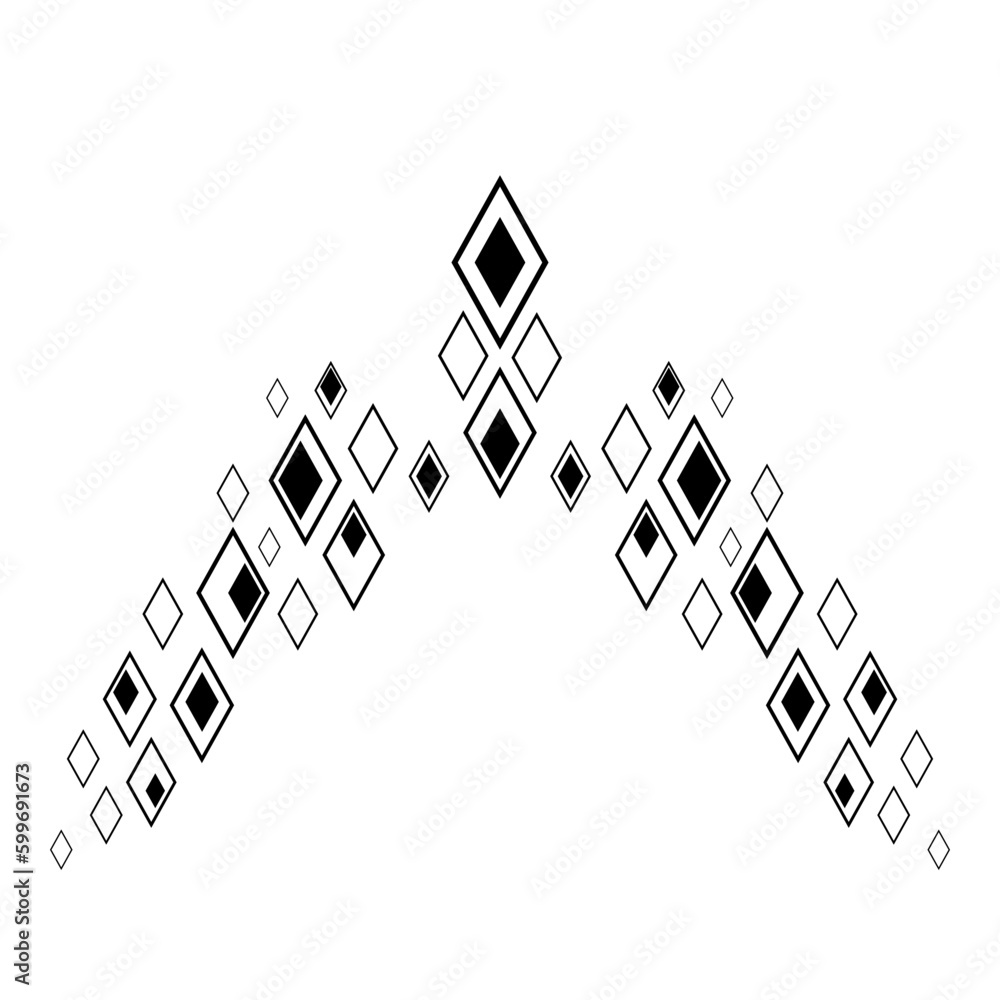 Geometric pattern design - Intricate, decorative and ornamental illustration in black and white
