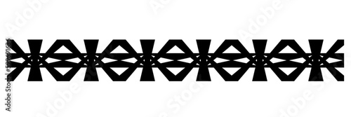 Geometric pattern design - Intricate, decorative and ornamental illustration in black and white 
