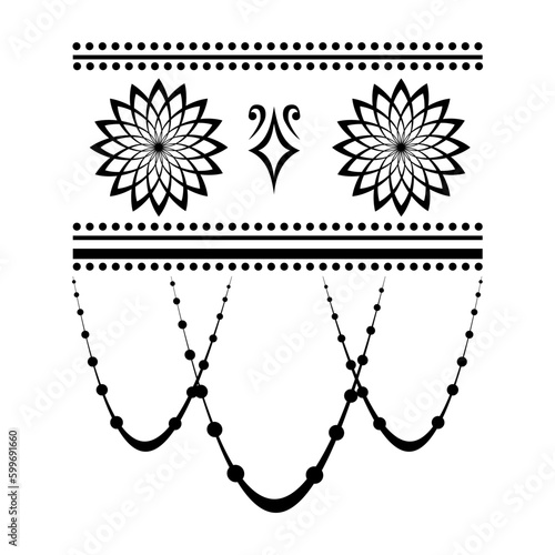 Obraz na płótnie Geometric pattern design - Intricate, decorative and ornamental illustration in black and white
w salonie