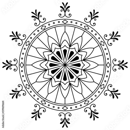 Obraz na płótnie Geometric pattern design - Intricate, decorative and ornamental illustration in black and white
w salonie