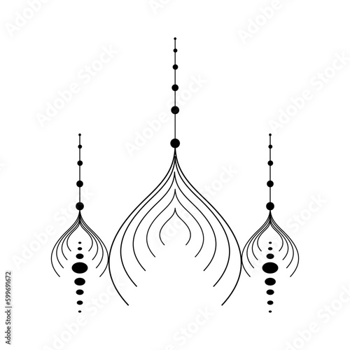 Obraz na płótnie Geometric pattern design - Intricate, decorative and ornamental illustration in black and white
w salonie