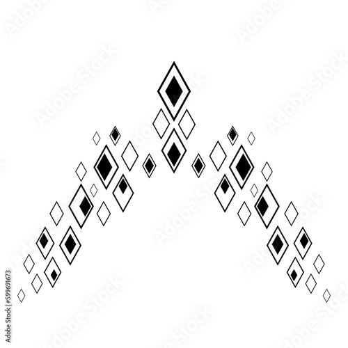 Geometric pattern design - Intricate, decorative and ornamental illustration in black and white 
