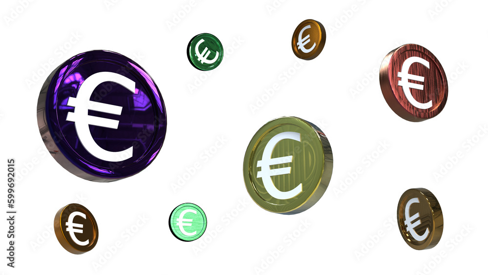 3d illustration euro coin icon money 3d render 3d illustration euro coin icon money 3d render