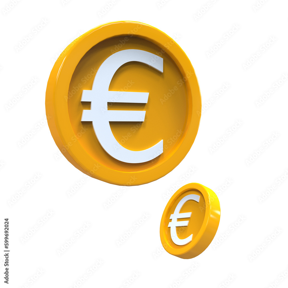 Obraz premium 3d illustration euro coin icon money 3d render
