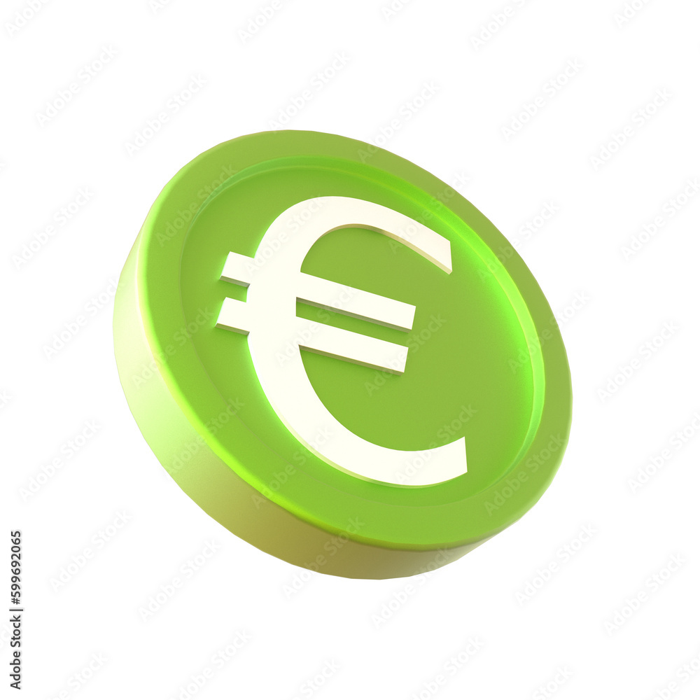 3d illustration euro coin icon money 3d render 3d illustration euro coin icon money 3d render