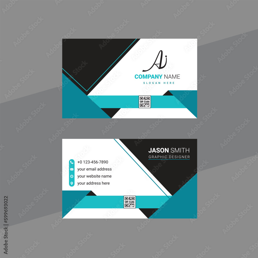 Fototapeta premium Modern and creative business card vector design and corporate business card template