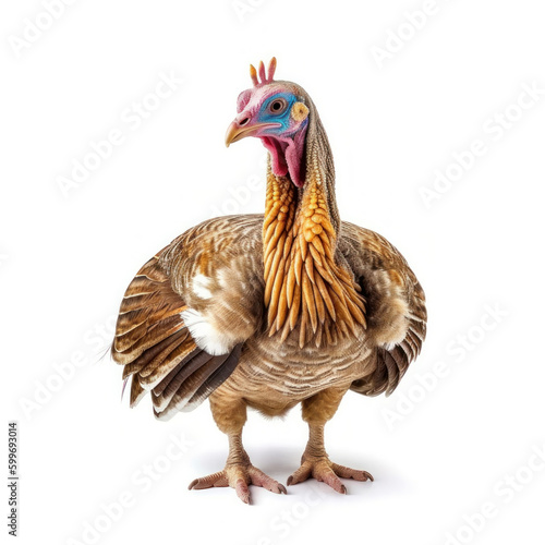 Turkey bird isolated. Illustration AI Generative.