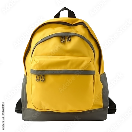 School backpack isolated. Illustration AI Generative.