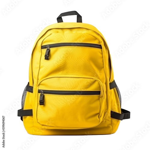 School backpack isolated. Illustration AI Generative.