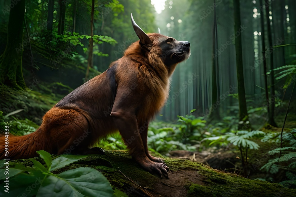 Naklejka premium when a bat turned into a gigantic cat