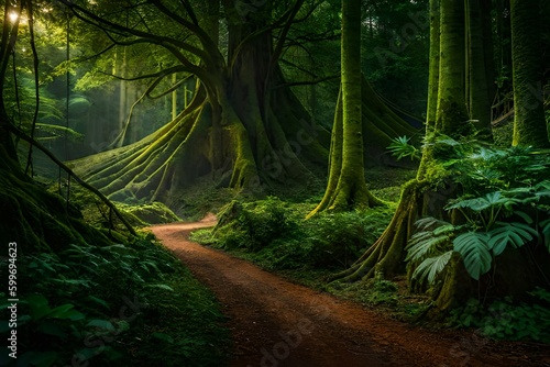 tropical forest in the morning