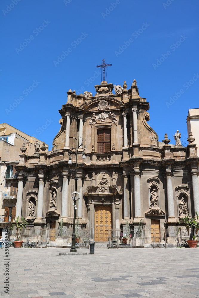 Church Sant`Anna la Misericordia at Piazza Sant'Anna in Palermo, Sicily Italy