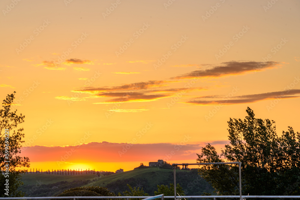 Fototapeta premium il tramonto in piscina