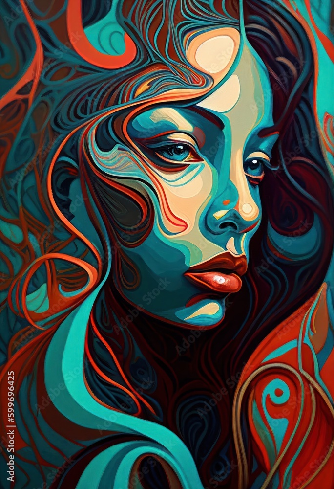 Beautiful face of a woman by Generative AI Beautiful face of a woman by Generative AI