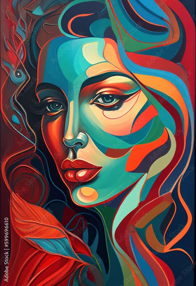 Beautiful face of a woman by Generative AI Beautiful face of a woman by Generative AI