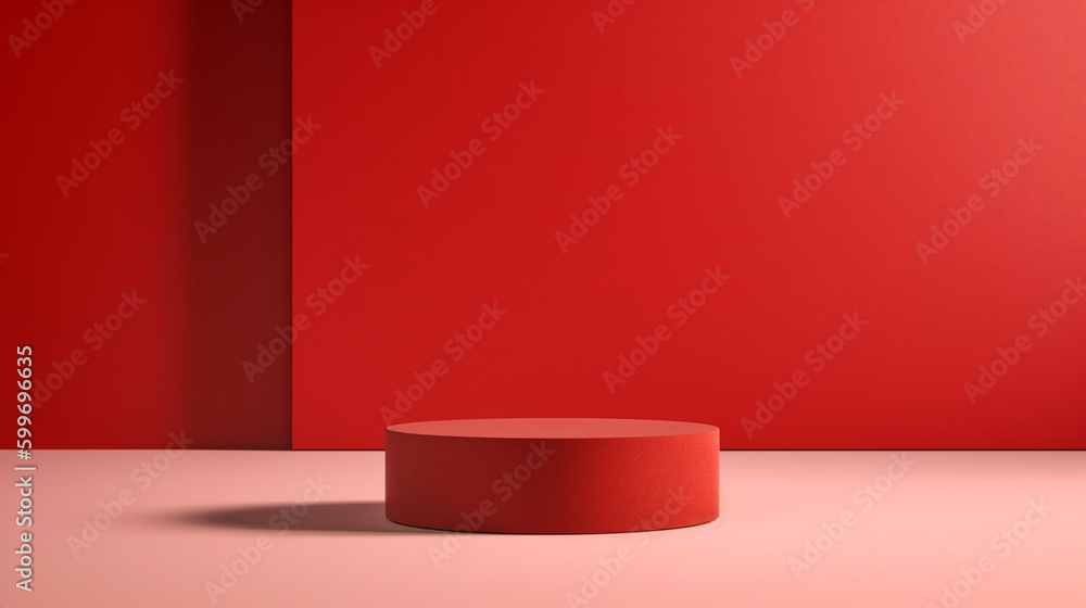 Bold Abstract Red Step Up Podium with Gradient Dimensional Backdrop - Product Mock Up and Display for Cosmetic, Beauty, and Tech Products - Generative AI Bold Abstract Red Step Up Podium with Gradient Dimensional Backdrop - Product Mock Up and Display for Cosmetic, Beauty, and Tech Products - Generative AI