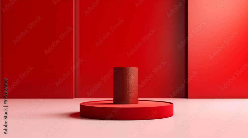 Bold Abstract Red Step Up Podium with Gradient Dimensional Backdrop - Product Mock Up and Display for Cosmetic, Beauty, and Tech Products - Generative AI Bold Abstract Red Step Up Podium with Gradient Dimensional Backdrop - Product Mock Up and Display for Cosmetic, Beauty, and Tech Products - Generative AI