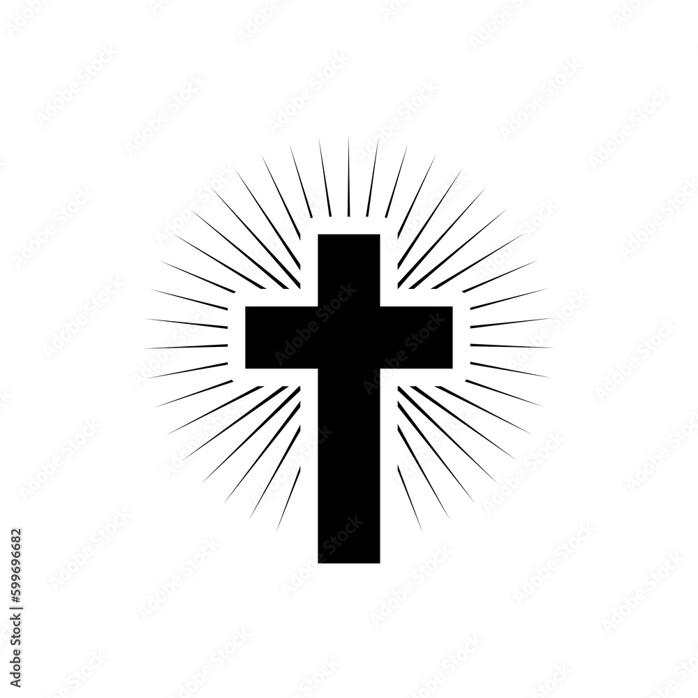 Christian cross icon isolated on transparent background Christian cross icon isolated on transparent background