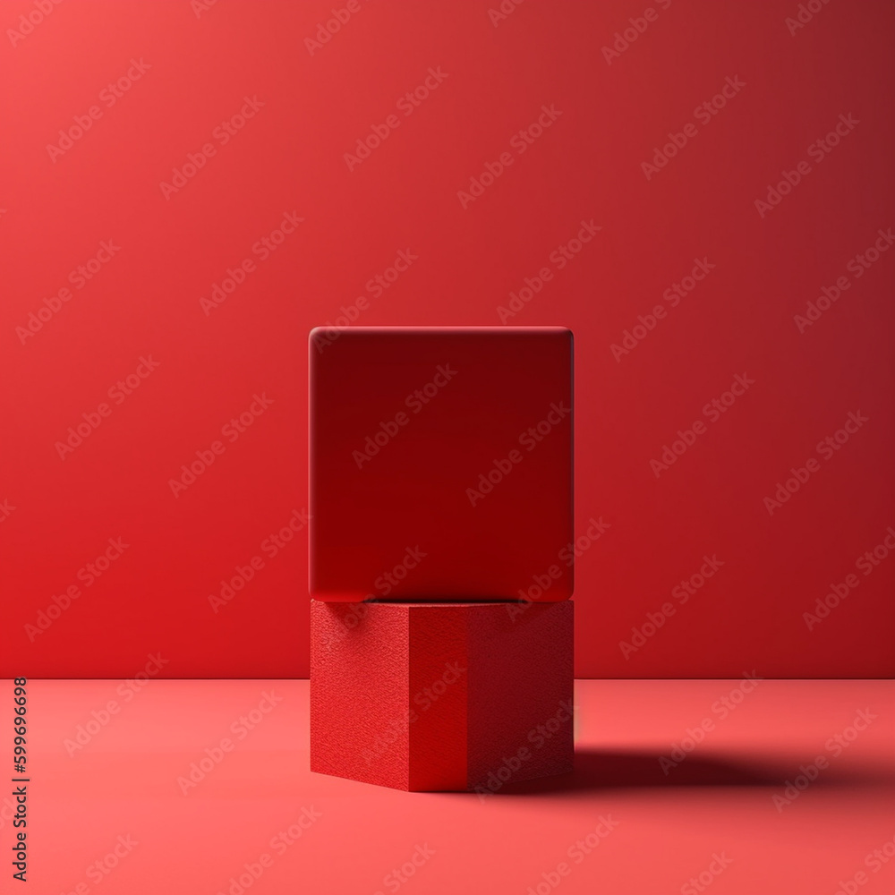 Bold Abstract Red Step Up Podium with Gradient Dimensional Backdrop - Product Mock Up and Display for Cosmetic, Beauty, and Tech Products - Generative AI Bold Abstract Red Step Up Podium with Gradient Dimensional Backdrop - Product Mock Up and Display for Cosmetic, Beauty, and Tech Products - Generative AI