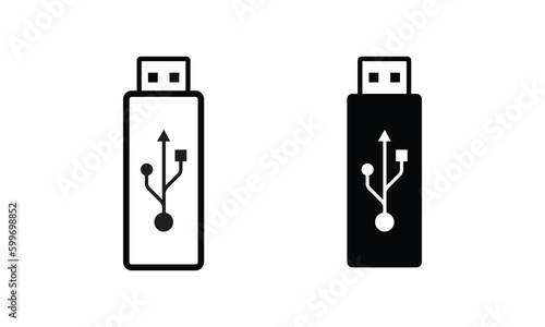 USB Flash drive icon set in modern flat design,USB device icon 