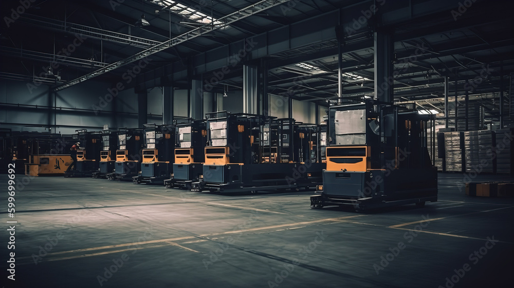 forklift in warehouse with forklift forklift in warehouse with forklift