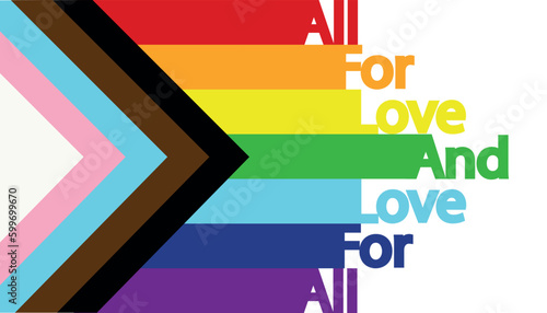 All for love and love for all, LGBT flag and inscription