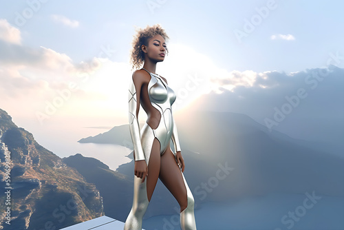 Beautiful girl on another world . generative AI