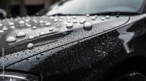 water drops on car