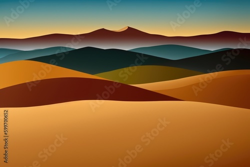 Mountains abstract landscape in minimalist style, generative ai