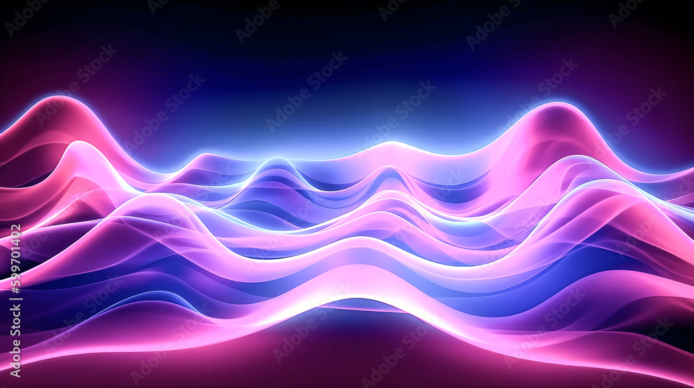 An abstract neon background with a wavy line was created - generative ai An abstract neon background with a wavy line was created - generative ai