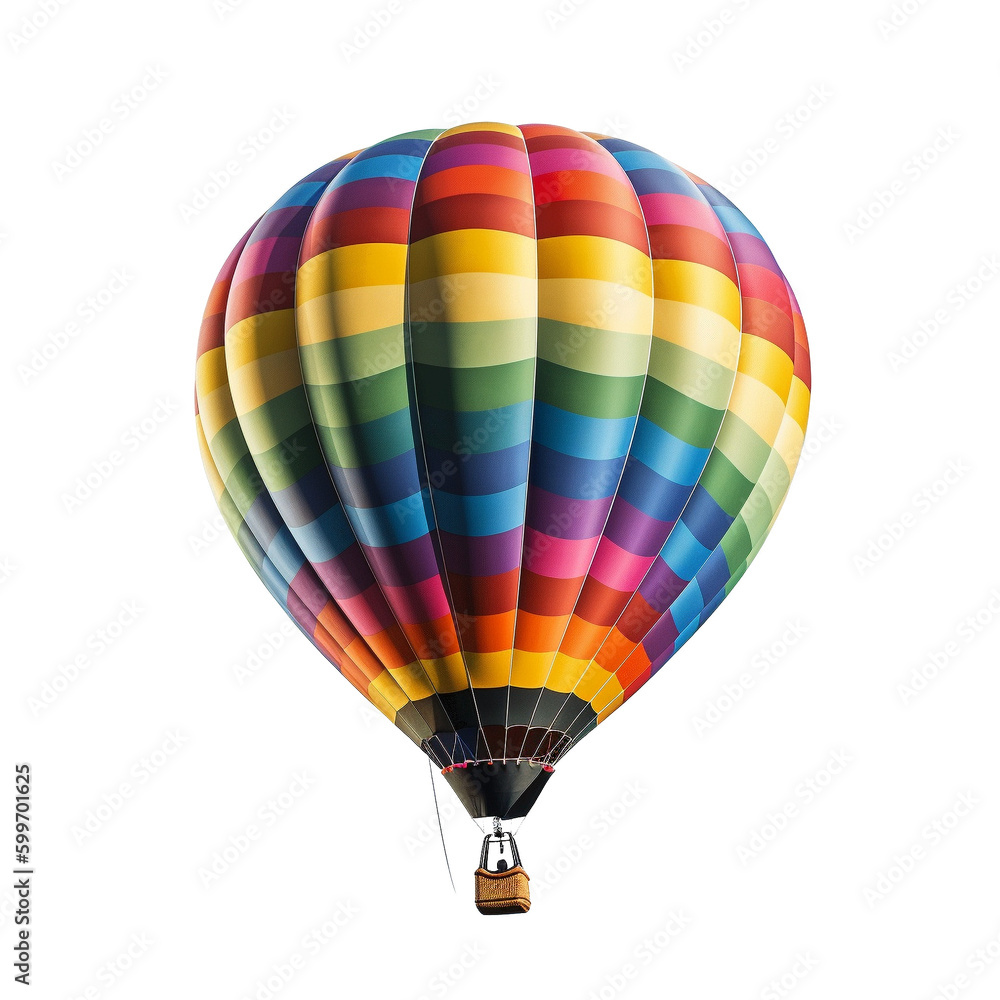 Fototapeta premium Transparent PNG Colorful Passenger Hot Air Balloons - Generative AI.