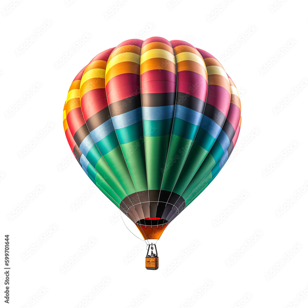 Fototapeta premium Transparent PNG Colorful Passenger Hot Air Balloons - Generative AI.