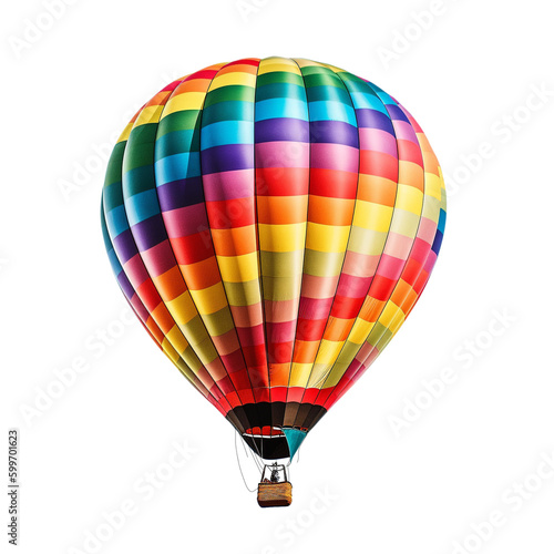 Transparent PNG Colorful Passenger Hot Air Balloons - Generative AI.