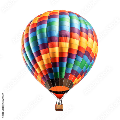 Transparent PNG Colorful Passenger Hot Air Balloons - Generative AI.