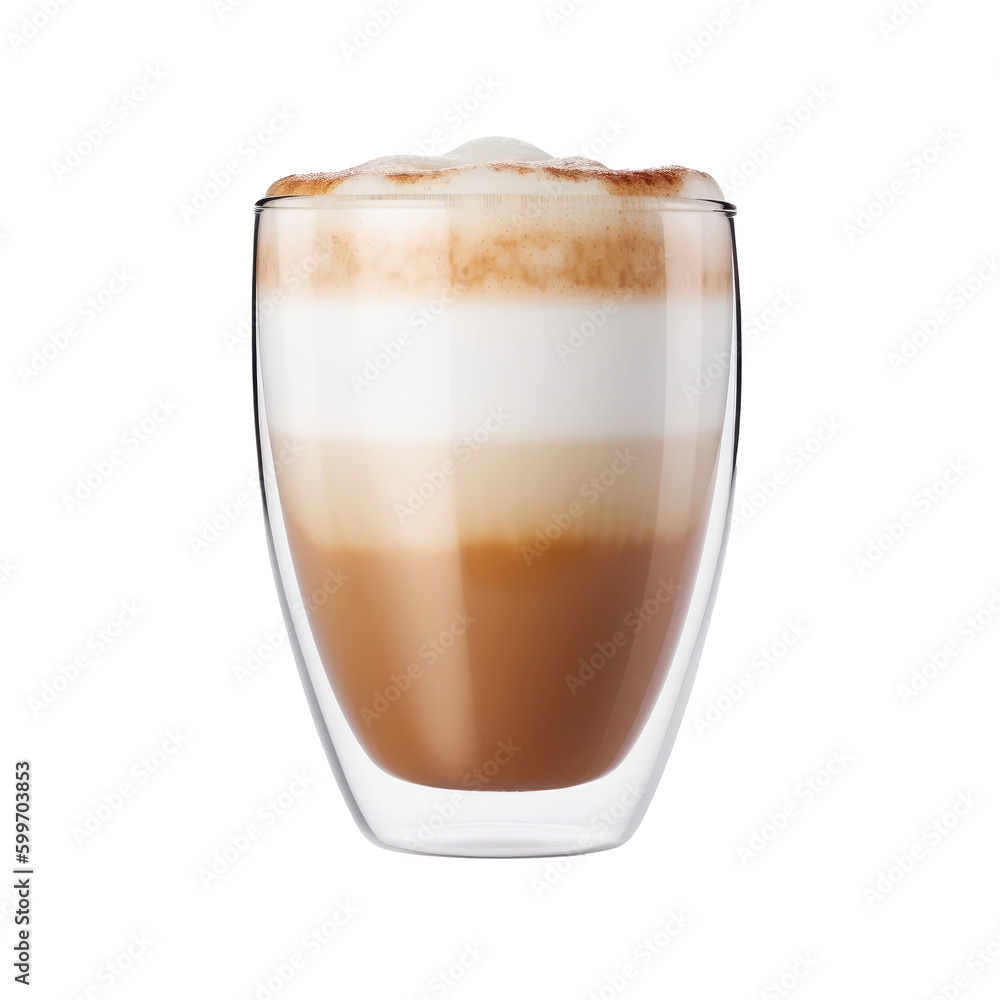 Cappuccino coffee cup isolated. Illustration AI Generative. Cappuccino coffee cup isolated. Illustration AI Generative.