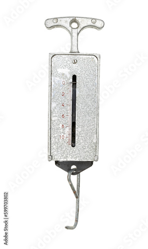 vintage domestic spring scale isolated on white background