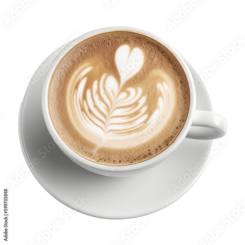 Cappuccino coffee cup isolated. Illustration AI Generative.