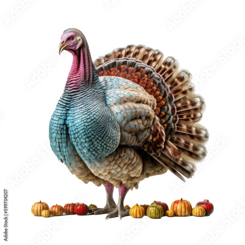 Turkey bird isolated. Illustration AI Generative. photo