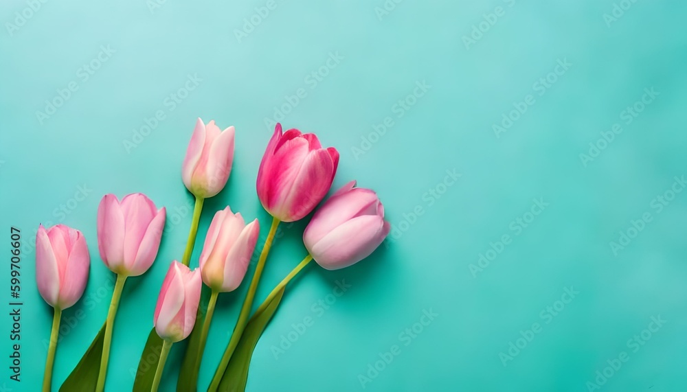 Spring tulip flowers with copy space for Mother's Day