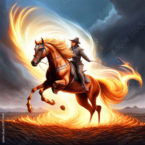 horse on fire, Generative AI © lucas